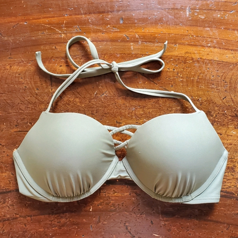 Green Hollister Bikini Top